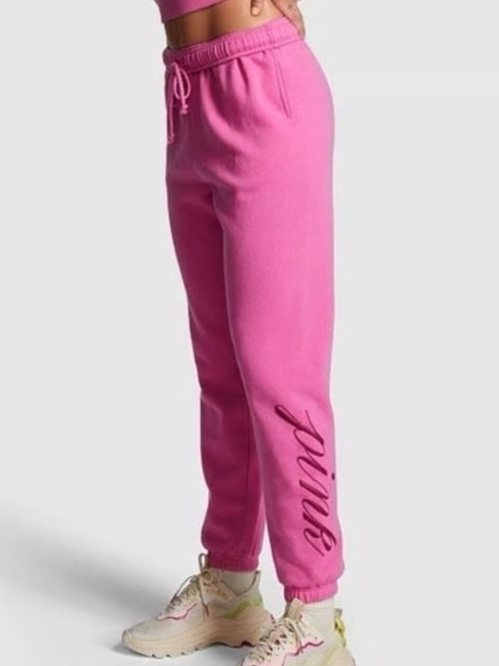 NWT Pink Victoria’s Secret Fleece Relaxed Sweatpants